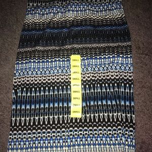 Matty M blue and black long skirt